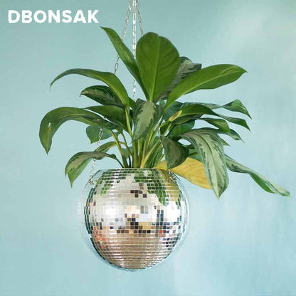 Hanging Disco Ball Flower Pot