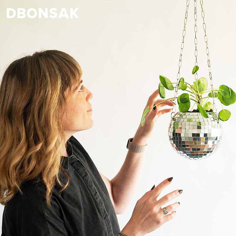 Hanging Disco Ball Flower Pot