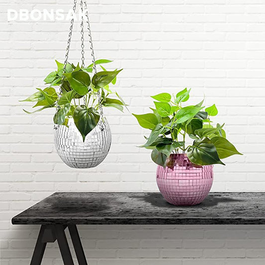 Hanging Disco Ball Flower Pot